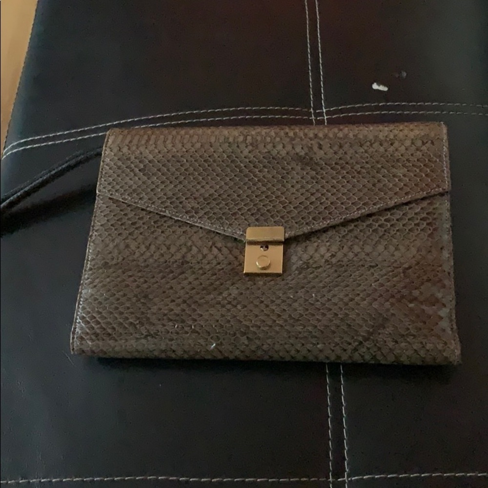 Snake skin clutch